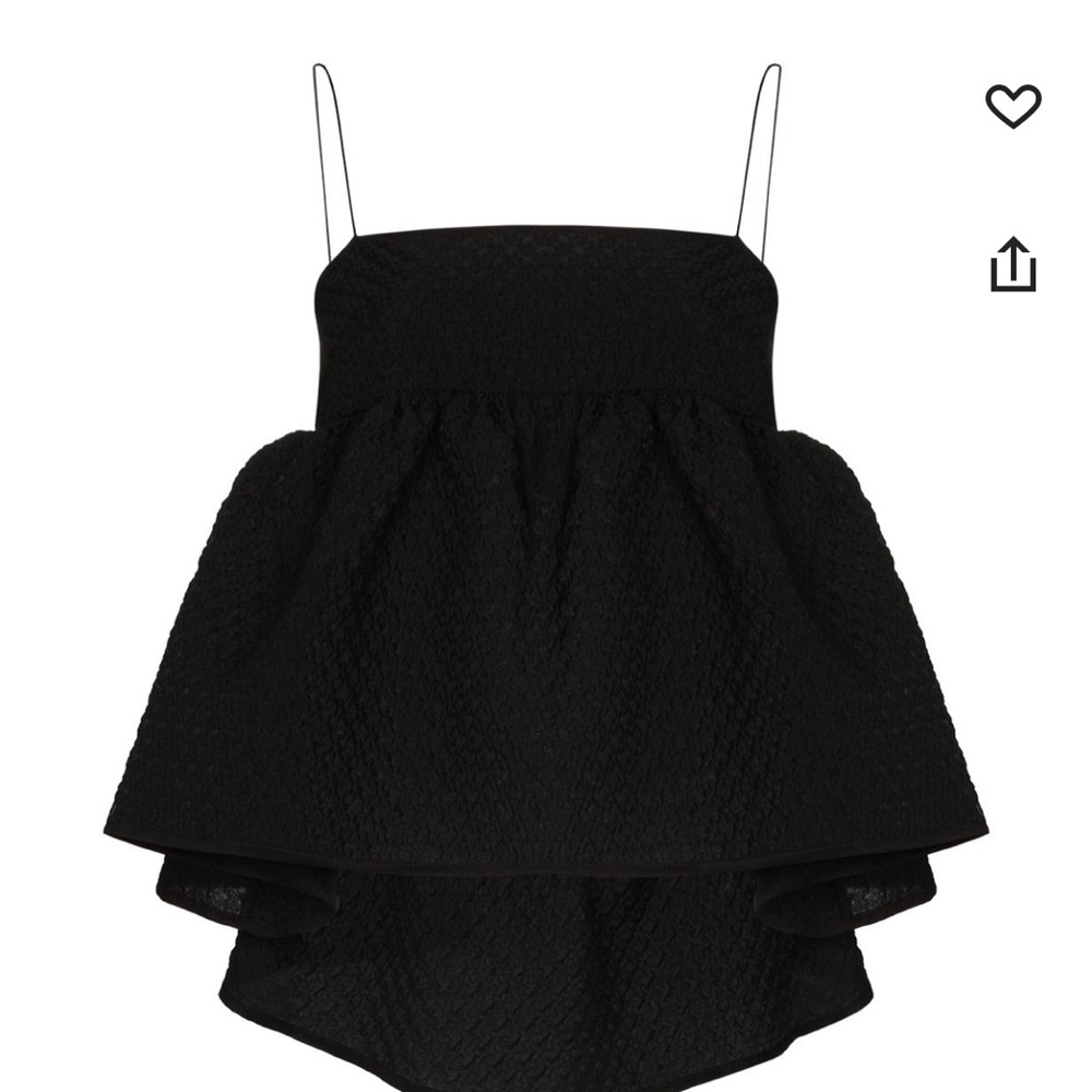 Cecilie Bahnsen Selena Textured Top black